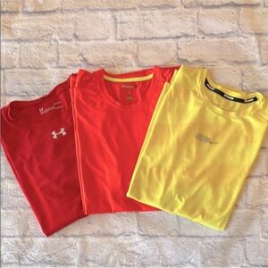 Men’s Bundle Athletic Tee Shirts Short Sleeve Nike UA Reebok Size Large